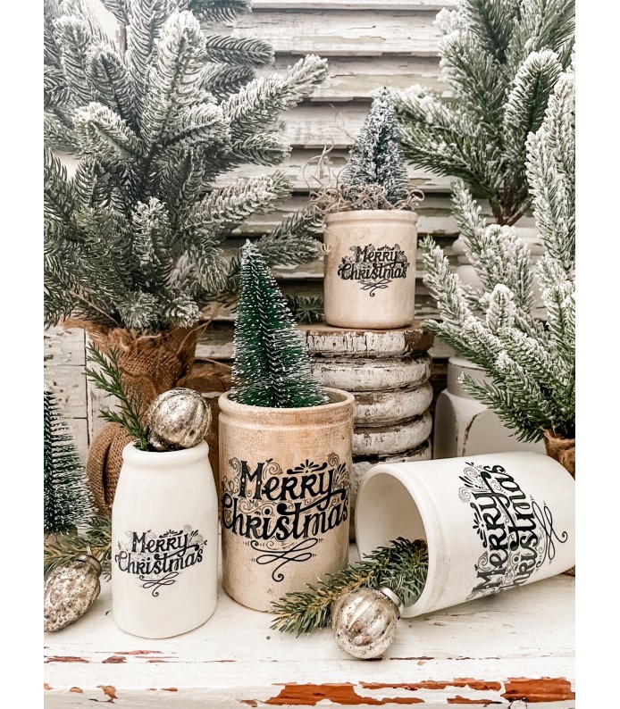 Antique Ironstone Christmas Crock Collection - Holiday